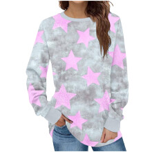 Top a tunica da donna casual a maniche lunghe con scollo rotondo.