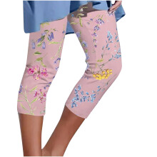 Lässige Sommer-Caprihose mit Blumenmuster für Damen