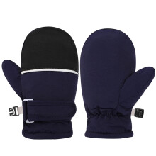 Gants et moufles d'hiver pour enfants AWZXDE, imperméables, bleu marine, 4-10 ans