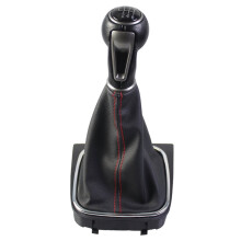 For 5 6 6 VI MK5 MK6 New Gear Shift Knob MT Lever Change Stick with Gaiter Boot Cover Red 6 Speed