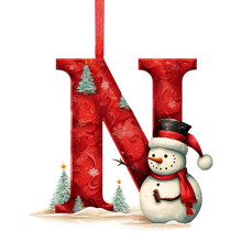 Décorations de Noël en forme de bonhomme de neige et de lettre (26 pièces)