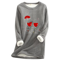 Women's Christmas Print Long Sleeve Loose Top