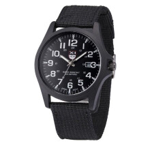 Herenhorloge met leren chronograaf, analoog quartz uurwerk, 45 mm