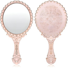 Vintage handhållen spegel med präglad blomdesign 1 st