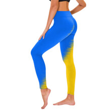Dames yogabroek met rechte pijpen, enkellengte, blauw S