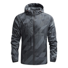 Casaco de inverno masculino plus size à prova de vento com capuz, cor escura.