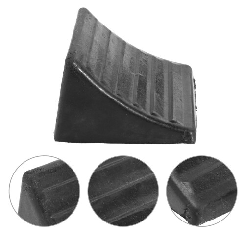 Black Rubber Triangle Wheel Chock 11.8x5.3x4.3 in