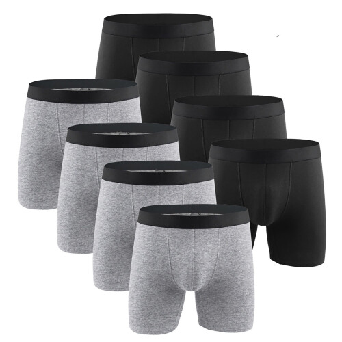 Herrboxershorts i bomull, mellanhög midja, 8-pack