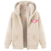 Dameswinterjas van fleece met sherpa-voering, capuchon en