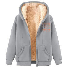 Manteau d'hiver à capuche doublé polaire pour femme avec imprimé cœur