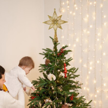 Décoration de Noël en forme d'étoile de Noël western, en plastique, 1 pièce