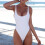 Costume da bagno bikini bianco da donna, due pezzi. 1