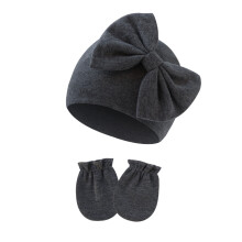 Ensemble bonnet et moufles en coton pour bébé fille 0-6 mois