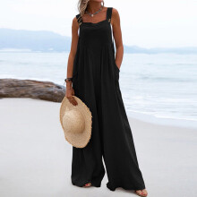 Mouwloze jumpsuit voor dames met verstelbare bandjes en