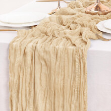 Tischläufer aus Käsetuch im Boho-Stil, rustikal, transparent, 180 cm