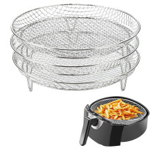 Ensemble de grilles pour friteuse à air chaud en acier inoxydable, 3 pièces, 7,8 pouces