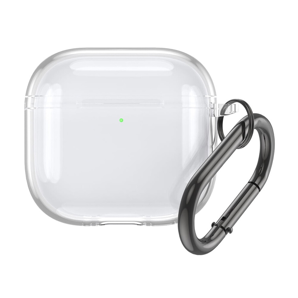 Clear Tpu Protective Case With Carabiner For Airpods 4 Black/Pink/Green 9023022997456