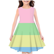 Ärmelloses bedrucktes Sommerkleid für Mädchen mit Blumenmuster