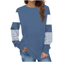 Casual tuniek met ronde hals en lange mouwen voor dames, effen van kleur.
