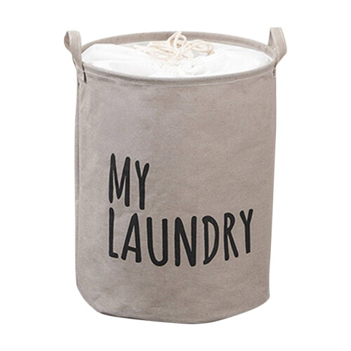 Sac à linge en toile de coton résistant 43 L noir 1