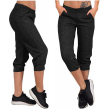 Dames yoga capri broek, effen kleur, losse pasvorm, met zakken