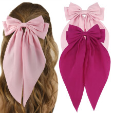 Fiocchi per capelli in raso con coda lunga (2 pezzi)