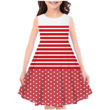 Ärmelloses Sommerkleid für Mädchen mit Karomuster und Blumenmuster