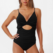 Damen-Bikini-Badeanzug mit Bauchkontrolle und Brustpolsterung,