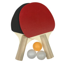 Homoyoyo indoor tafeltennis rackets rond rood 2 stuks 3 ballen