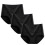 Damen-Baumwollslips mit hohem Bund, 3er-Pack, Schwarz 1
