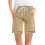 Bermuda da donna in cotone e lino color kaki, taglie 6-16 1