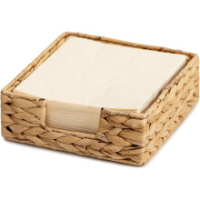 Serviettenhalter-Tablett aus Wasserhyazinthe, 18 x 18 x 6,6 cm, Landhausstil