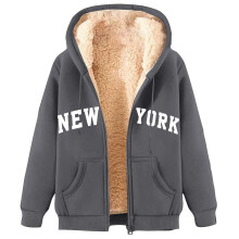Manteau d'hiver à capuche zippée en polaire doublée sherpa pour femme