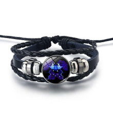 Pulsera de cuero con diseño de constelación unisex