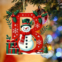 Décoration de sapin de Noël avec initiale (26 lettres)