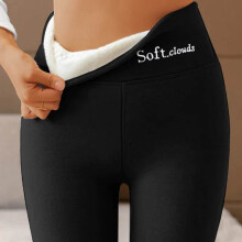 Damen-Leggings in Übergröße mit Fleecefutter und hohem Bund