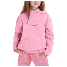 Kinderhoodie en -broek set, roze, warm, effen, trainingspak voor