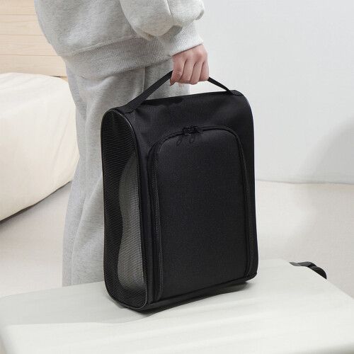 Sacs à chaussures imperméables noirs ventilés avec fermeture éclair (lot de 2)