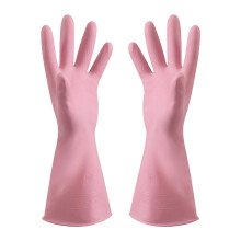 Gants de nettoyage en caoutchouc imperméables roses taille M