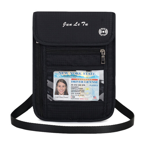 Kaulakoru RFID-suojatulla passikotelolla, musta