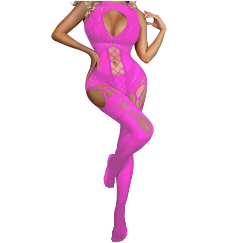 Damen-Mesh-Body-Set, pinkfarben, 2-teilig