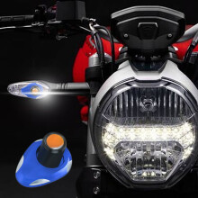 Motorfiets richtingaanwijzers blauwe LED dubbelzijdig 2 stuks