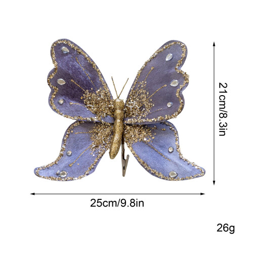 Weihnachtsbaumschmuck Schmetterling Blau Glitzer Hohl 1 1
