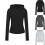 Felpa corta da donna in cotone a coste con zip 1