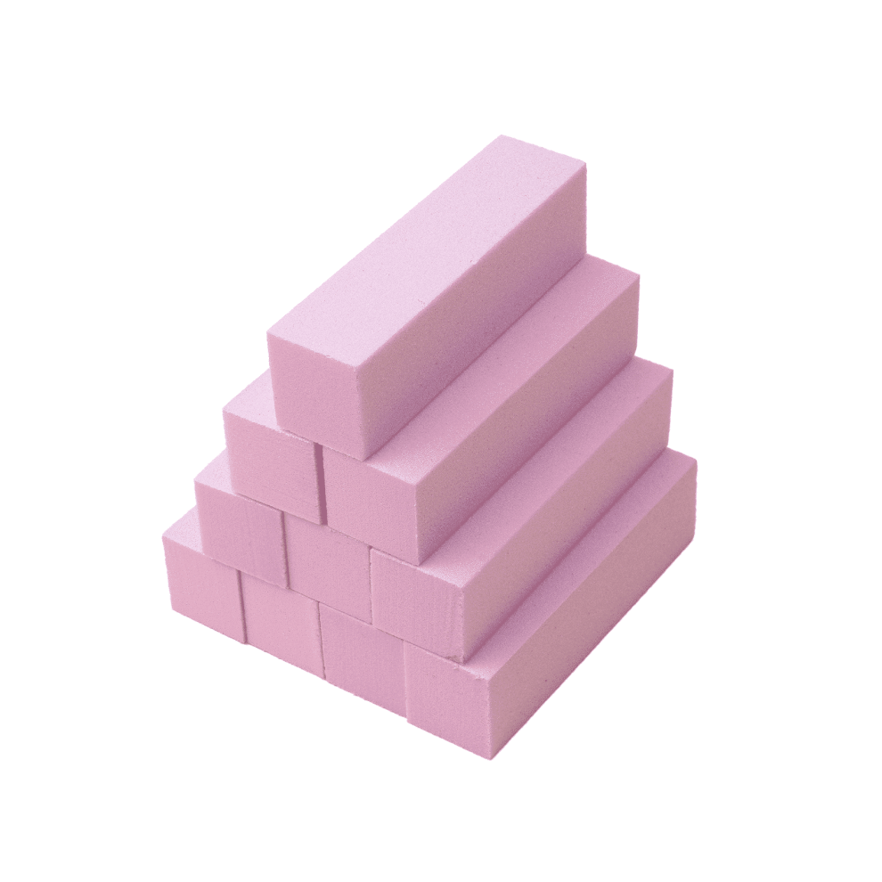 Nail Buffer Block 4-Sided Grit 10 Pcs Pink