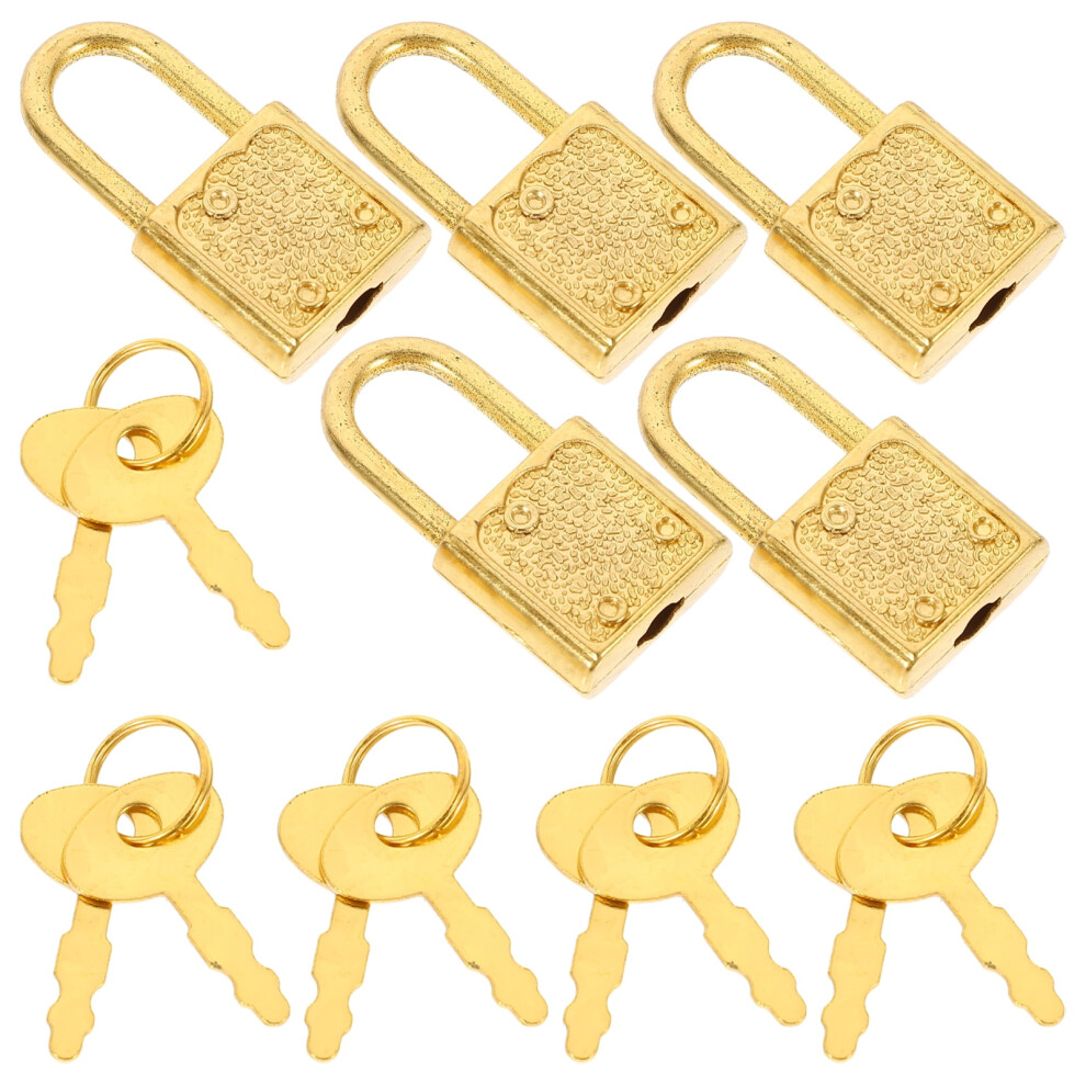 Cabinet Lock Set With Small Antique Keys 5 Pieces 9370362225412