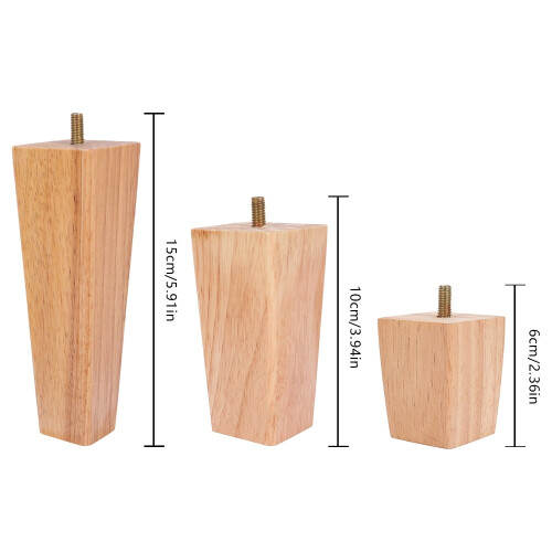 Wooden Sofa Legs Brown 6/15/20 cm 4 Piece 2