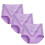 Damen-Baumwollslips mit hohem Bund, 3er-Pack, Helllila 1