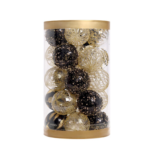 Staron black Christmas ornaments 60mm 25 pcs 2