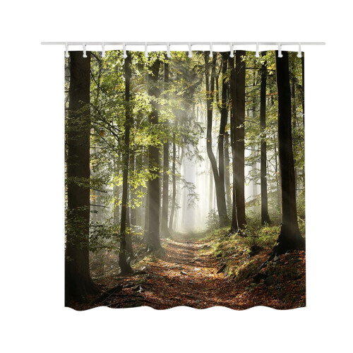 Printed Polyester Shower Curtain Waterproof Dust-proof 1